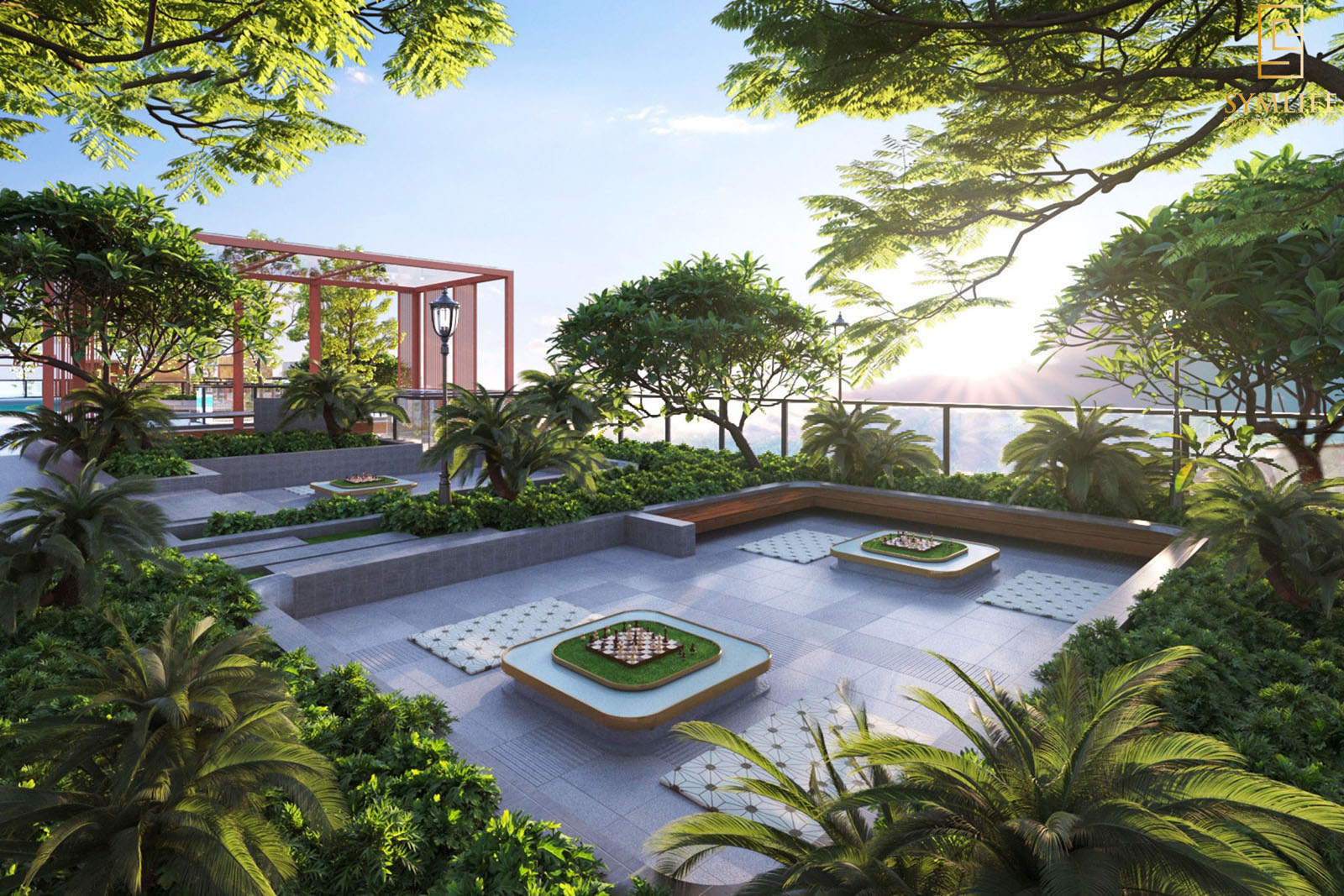 Công viên cây xanh tầng trệt dự án Symlife