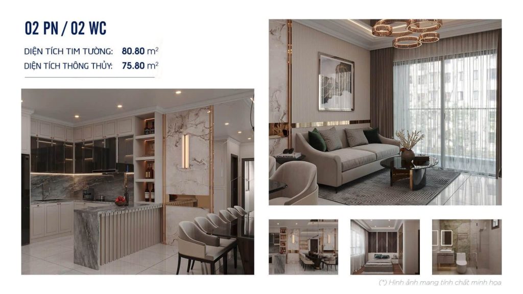 Mặt bằng layout căn hộ 2pn 2wc dự án symlife