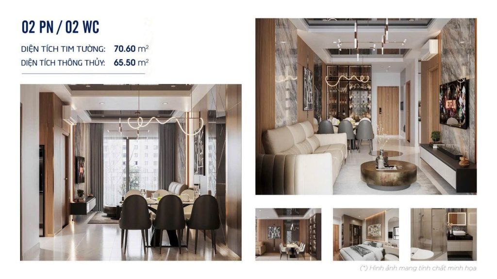 Mặt bằng layout căn hộ 2pn 2wc dự án symlife