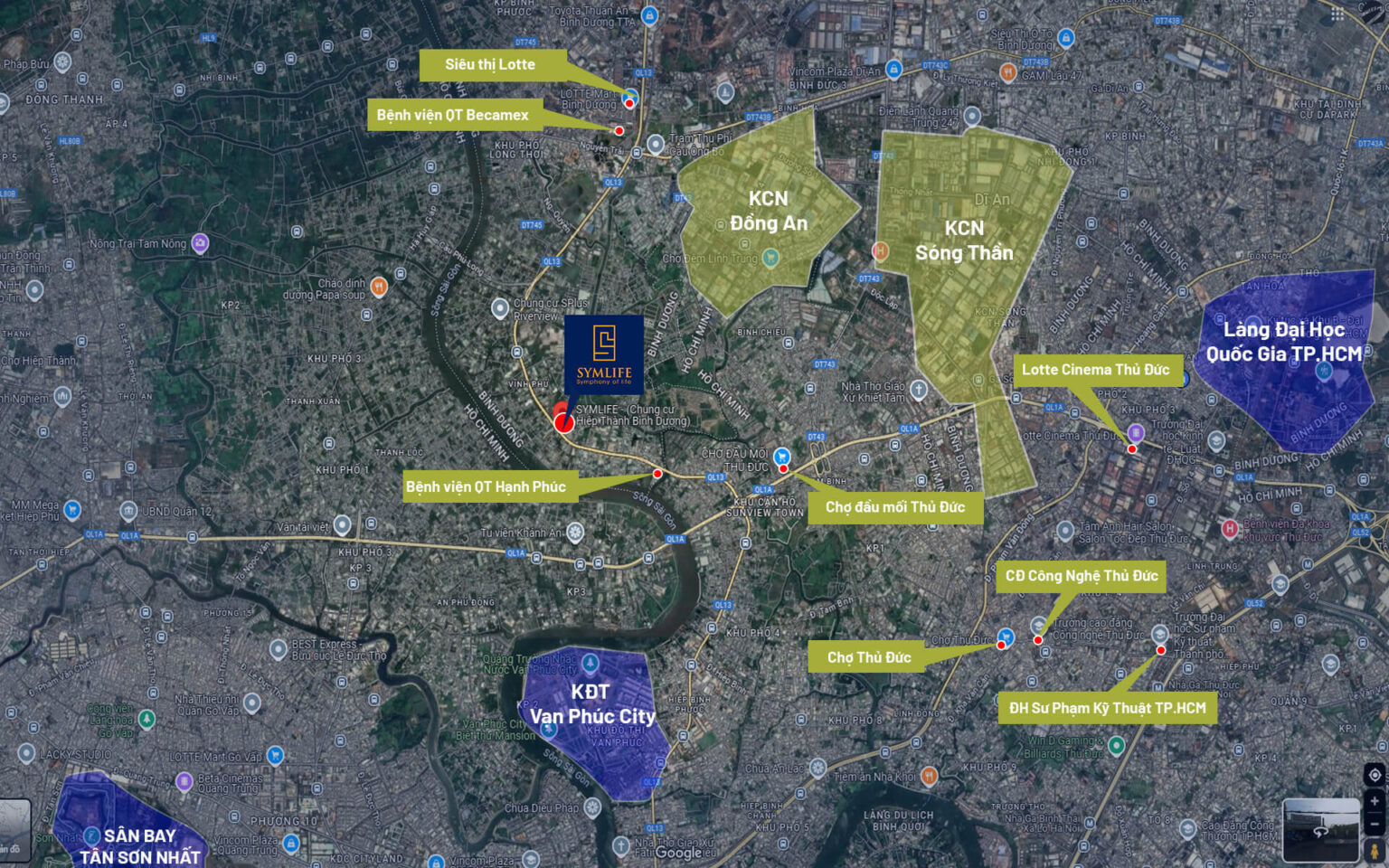 Vị trí kết nối dự án symlife